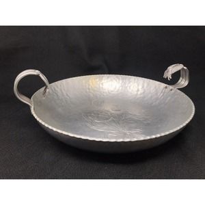 Hand Wrought Tulips Aluminum Bowl #450 Vintage Creations by Rodney Kent